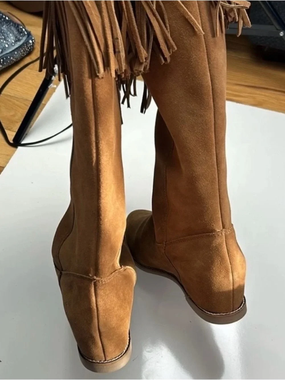 Dingo DI 935 camel boots with fringes. Size 8.5